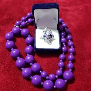 Purple necklace and ring